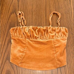 Urban Outfitters Tan Corduroy Smocked Tank